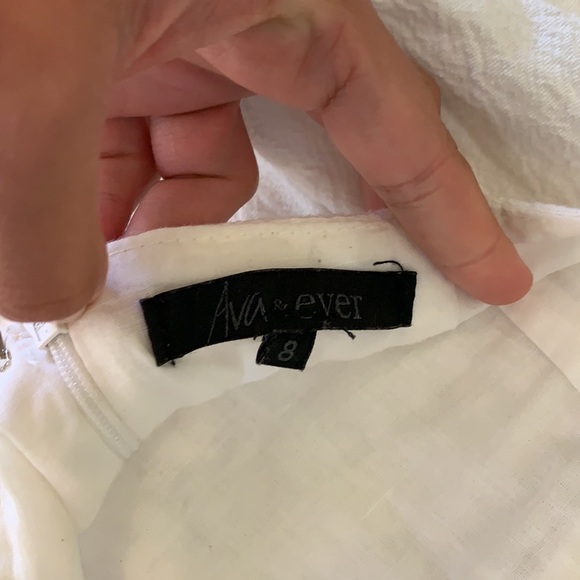 White Dress with Embroidered Details - Picture 3 of 3